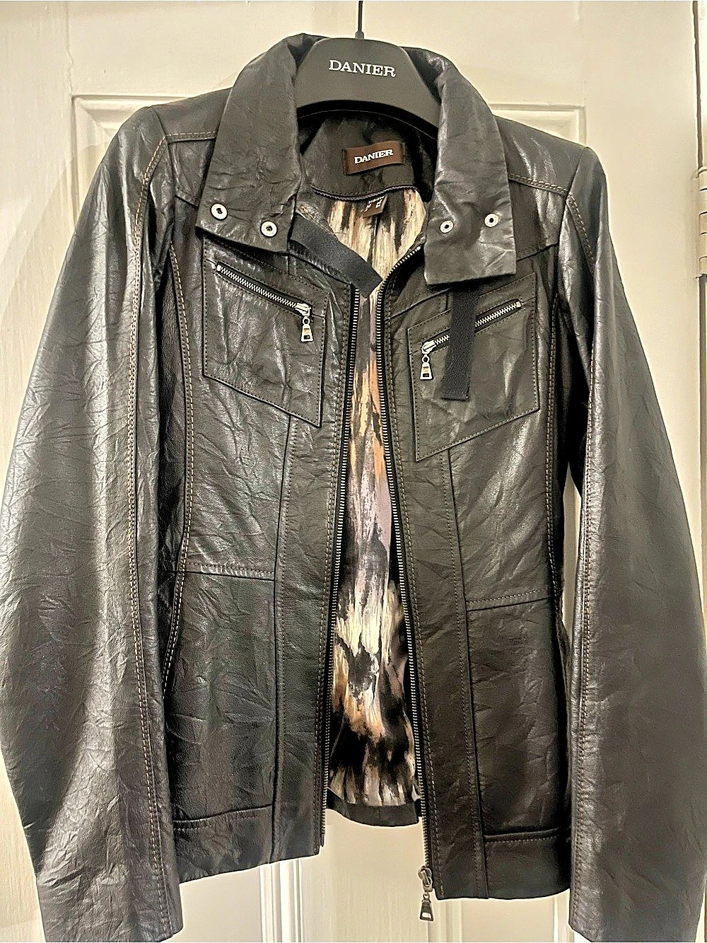 Danier Leather Moto Jacket Black Size 4 (xxs)